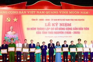 Thái Nguyên: Kỷ niệm 90 năm thành lập cơ sở Đảng Cộng sản đầu tiên của tỉnh (1936 - 2026)